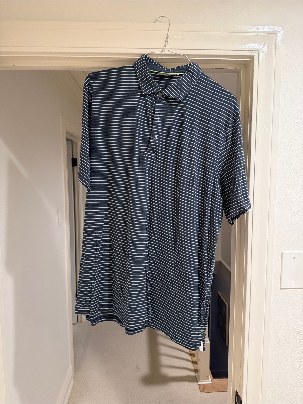 Tasc Men's Navy Striped Polo Shirt